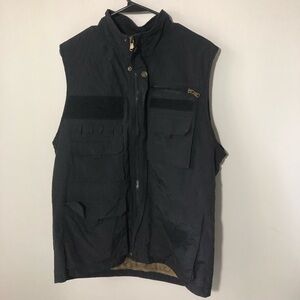 Cool choice black utility full zip vest fly fishing pockets workwear mens L